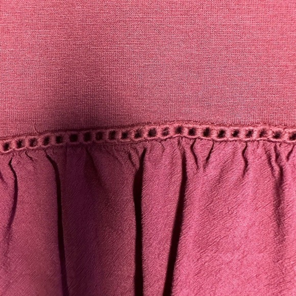 LOFT Top Women Large Crochet Accents V-Neck Peplum Relaxed Casual Boho - Picture 6 of 11